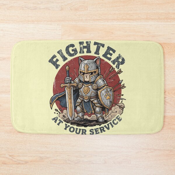 Item preview, Cute Fighter Cat At Your Service - Funny Tabletop RPG Knight Feline designed and sold by AdyKurniawan.