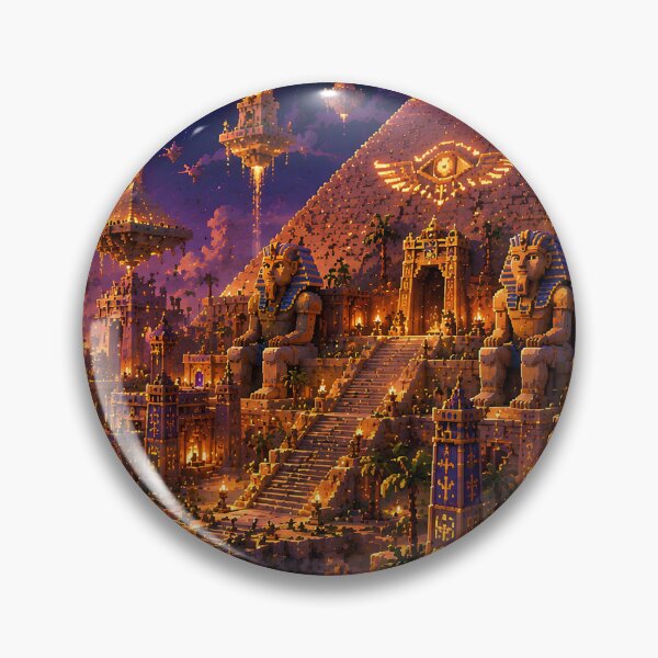 Item preview, Ancient Egypt Desert Temple Under Cosmic Skies designed and sold by pixelpopplanet.