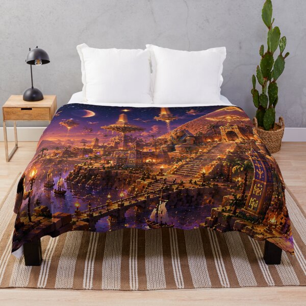 Item preview, Ancient Egypt Desert Temple Under Cosmic Skies designed and sold by pixelpopplanet.