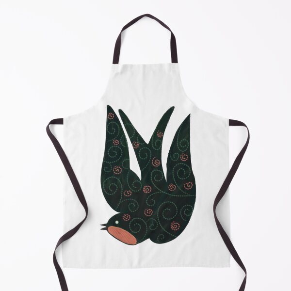 Item preview, Embroidered Swallow, Folk Art Bird, Floral Embroidery, Botanical Folk Art designed and sold by Dormitria.