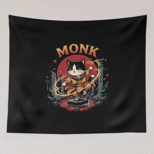 Item preview, Tabletop RPG Monk Cat - Retro Fantasy Martial Arts Feline Parody designed and sold by AdyKurniawan.