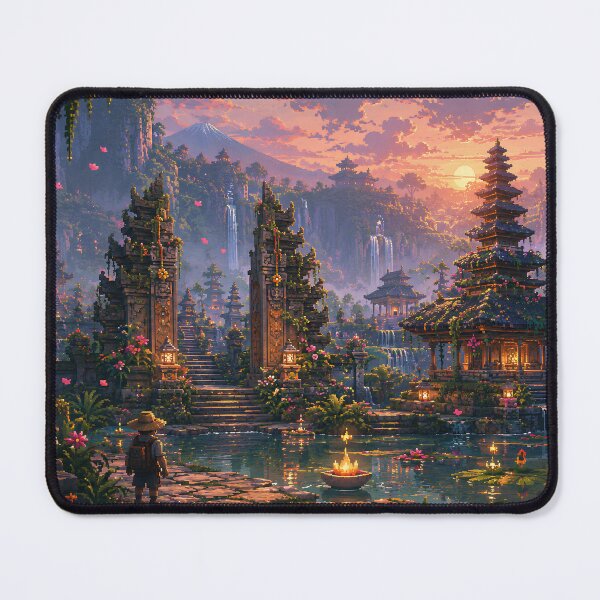 Item preview, Bali Temple Garden at Tropical Sunset designed and sold by pixelpopplanet.