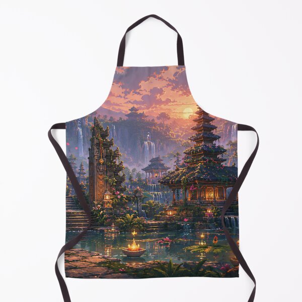 Item preview, Bali Temple Garden at Tropical Sunset designed and sold by pixelpopplanet.