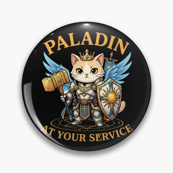Item preview, Cute Paladin Cat At Your Service - Funny Tabletop RPG Holy Feline designed and sold by AdyKurniawan.