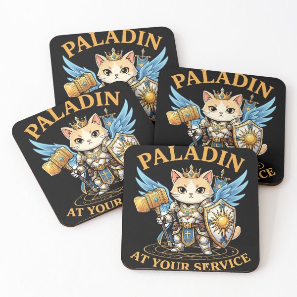 Item preview, Cute Paladin Cat At Your Service - Funny Tabletop RPG Holy Feline designed and sold by AdyKurniawan.