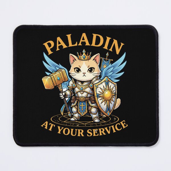 Item preview, Cute Paladin Cat At Your Service - Funny Tabletop RPG Holy Feline designed and sold by AdyKurniawan.