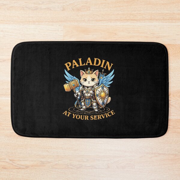 Item preview, Cute Paladin Cat At Your Service - Funny Tabletop RPG Holy Feline designed and sold by AdyKurniawan.