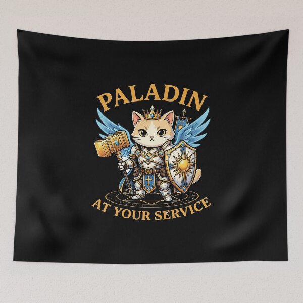 Item preview, Cute Paladin Cat At Your Service - Funny Tabletop RPG Holy Feline designed and sold by AdyKurniawan.