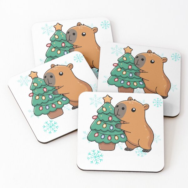 Item preview, Cute Christmas Capybara Hugging Tree designed and sold by     Sela Art .