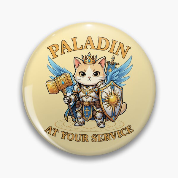 Item preview, Cute Paladin Cat At Your Service - Funny Tabletop RPG Holy Feline designed and sold by AdyKurniawan.