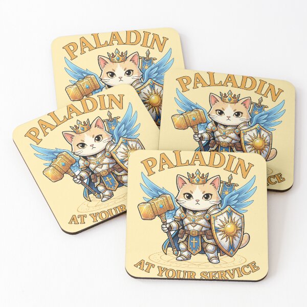 Item preview, Cute Paladin Cat At Your Service - Funny Tabletop RPG Holy Feline designed and sold by AdyKurniawan.