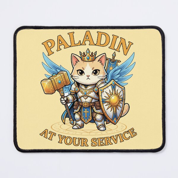 Item preview, Cute Paladin Cat At Your Service - Funny Tabletop RPG Holy Feline designed and sold by AdyKurniawan.