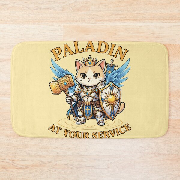 Item preview, Cute Paladin Cat At Your Service - Funny Tabletop RPG Holy Feline designed and sold by AdyKurniawan.