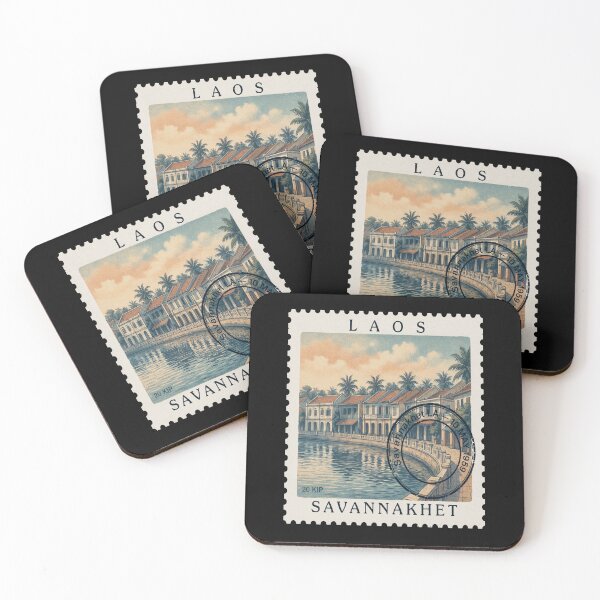 Item preview, Savannakhet Laos Colonial Mekong Riverfront Stamp Sticker designed and sold by stickercuffs.