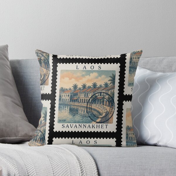 Item preview, Savannakhet Laos Colonial Mekong Riverfront Stamp Sticker designed and sold by stickercuffs.