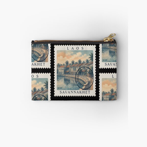 Item preview, Savannakhet Laos Colonial Mekong Riverfront Stamp Sticker designed and sold by stickercuffs.