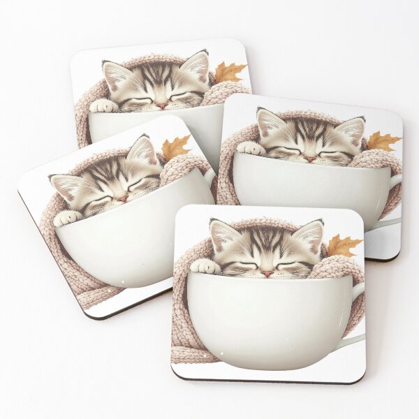 Item preview, Cute Sleepy Cat in Coffee Mug Kawaii designed and sold by pickzone.