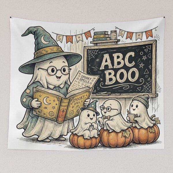 Item preview, Retro Ghost Teacher ABC BOO Spooky Story Time Halloween designed and sold by Yellowriversss.