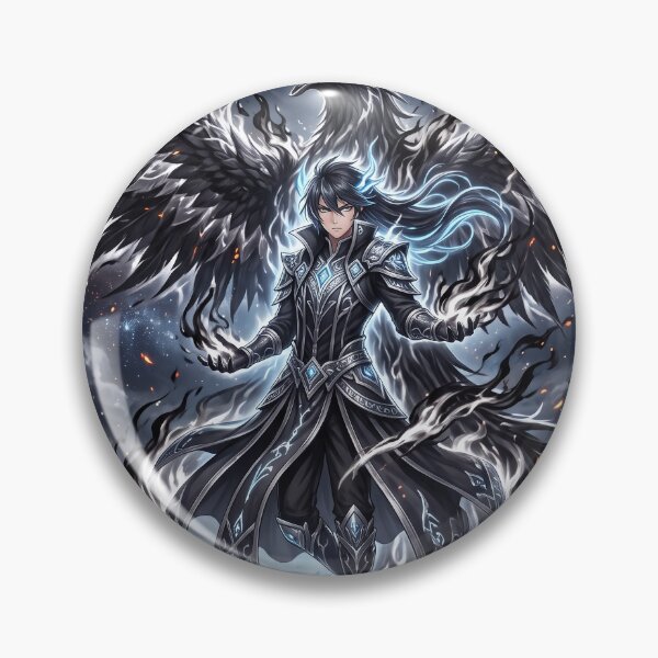 Item preview, Eclipse Phoenix - Black and Silver Fire Anime Boy designed and sold by TheRichGallery.
