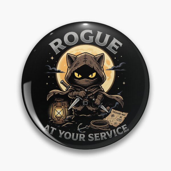 Item preview, Cute Rogue Cat At Your Service - Funny Tabletop RPG Stealth Feline designed and sold by AdyKurniawan.