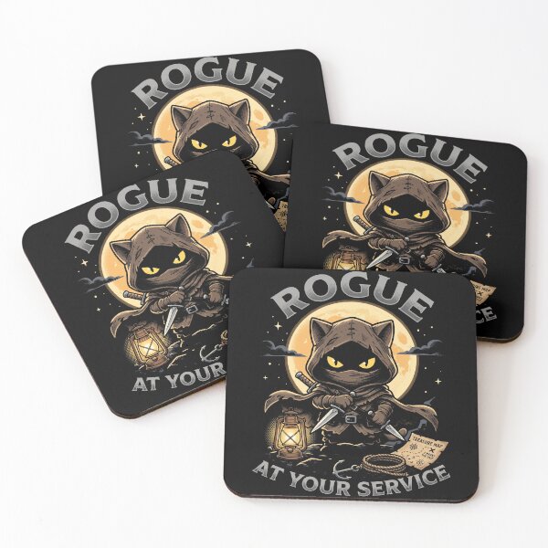 Item preview, Cute Rogue Cat At Your Service - Funny Tabletop RPG Stealth Feline designed and sold by AdyKurniawan.