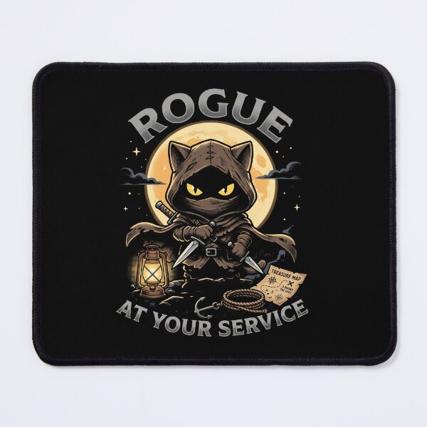 Item preview, Cute Rogue Cat At Your Service - Funny Tabletop RPG Stealth Feline designed and sold by AdyKurniawan.