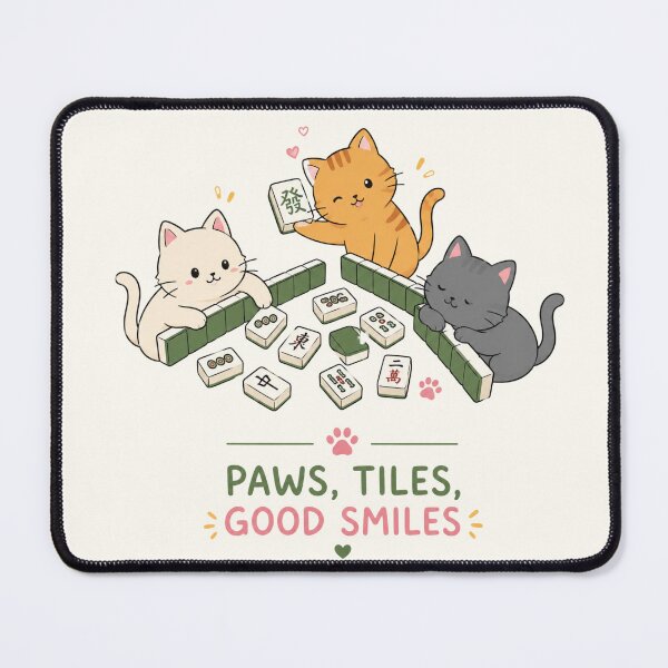 Item preview, Game Night Majong Kittens Club Illustration designed and sold by bosamji.