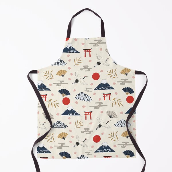 Item preview, Minimal Japanese Seamless Pattern with Fuji Torii Gates and Cranes designed and sold by WangAew.