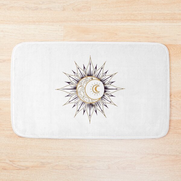 Item preview, Sacred Geometry Sun Crescent Moon Geometric Emblem designed and sold by Dzblack.