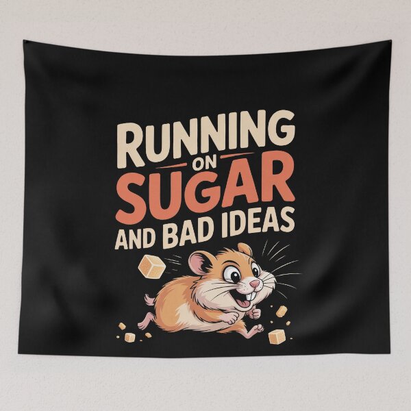 Item preview, Running on Sugar and Bad Ideas Funny Hamster Gift designed and sold by Say It With Ink.