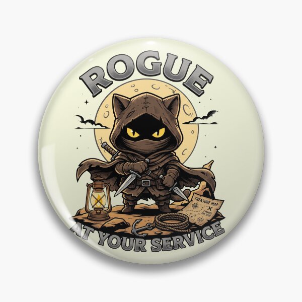 Item preview, Cute Rogue Cat At Your Service - Funny Tabletop RPG Stealth Feline designed and sold by AdyKurniawan.