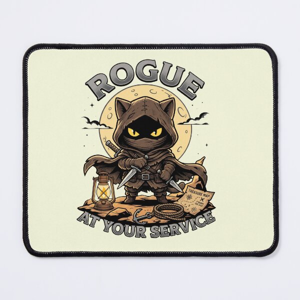 Item preview, Cute Rogue Cat At Your Service - Funny Tabletop RPG Stealth Feline designed and sold by AdyKurniawan.