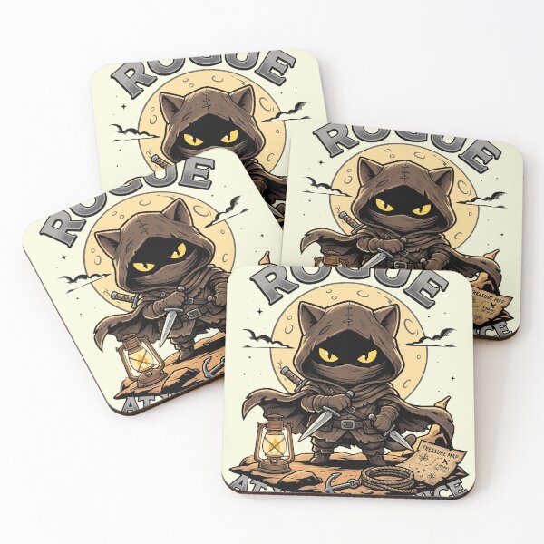 Item preview, Cute Rogue Cat At Your Service - Funny Tabletop RPG Stealth Feline designed and sold by AdyKurniawan.
