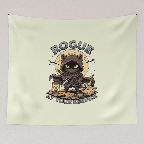 Item preview, Cute Rogue Cat At Your Service - Funny Tabletop RPG Stealth Feline designed and sold by AdyKurniawan.
