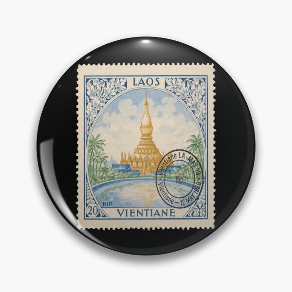 Item preview, Vientiane Laos Pha That Luang Skyline Stamp Sticker designed and sold by stickercuffs.
