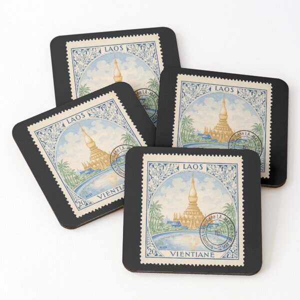 Item preview, Vientiane Laos Pha That Luang Skyline Stamp Sticker designed and sold by stickercuffs.