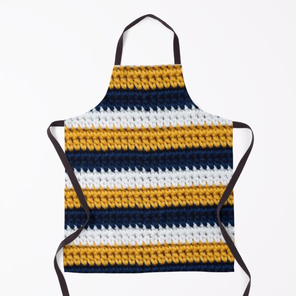Item preview, Moss Stitch Crochet Stripes Navy Mustard White designed and sold by LuisWorks.