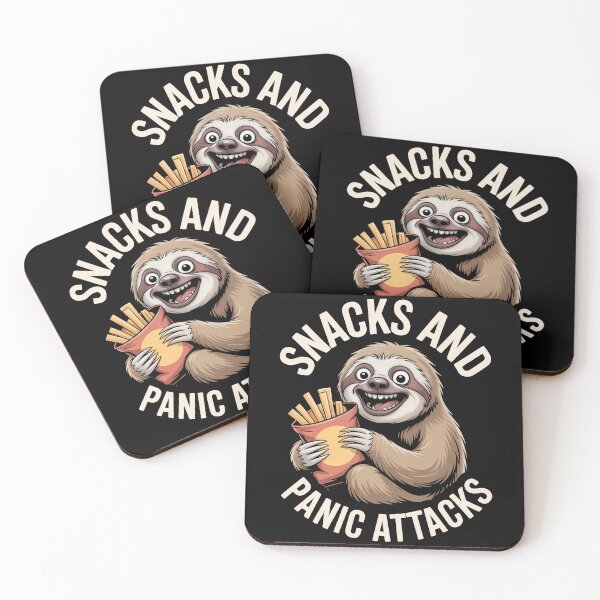 Item preview, Snacks and Panic Attacks Funny Sloth Anxiety Gift designed and sold by Say It With Ink.
