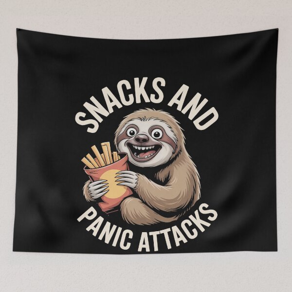 Item preview, Snacks and Panic Attacks Funny Sloth Anxiety Gift designed and sold by Say It With Ink.