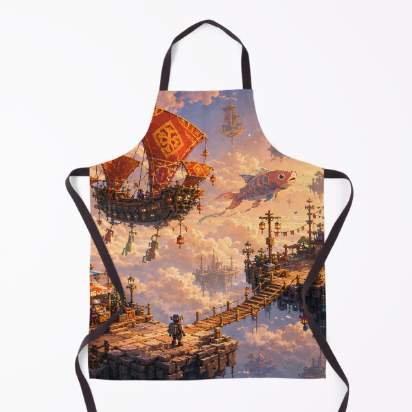 Item preview, Sunset Sky Harbor of Flying Fish Ships designed and sold by pixelpopplanet.