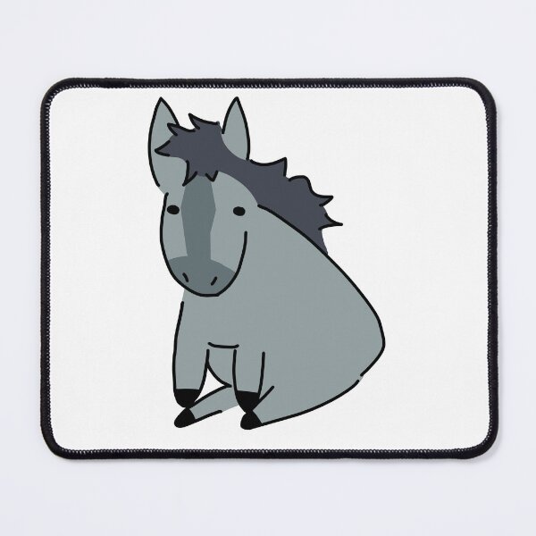 Item preview, sitting horse doodle blue gray designed and sold by ThinDove.