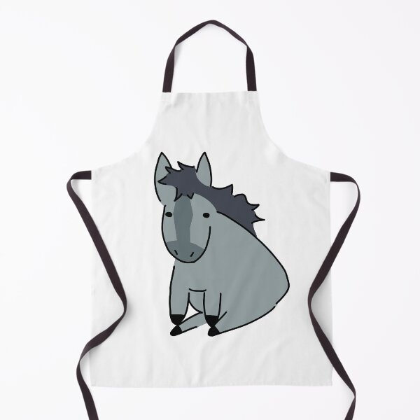 Item preview, sitting horse doodle blue gray designed and sold by ThinDove.