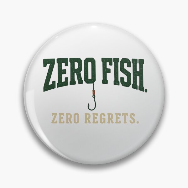 Item preview, Zero Fish, Zero Regrets – Funny Fishing Hook Design designed and sold by OddHobbyClub.