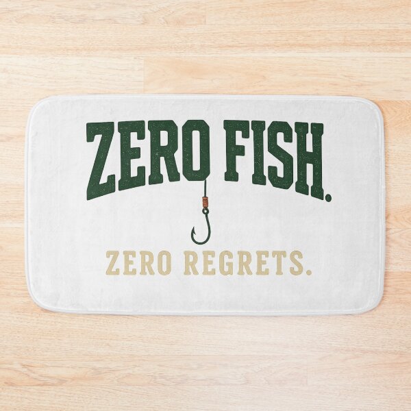 Item preview, Zero Fish, Zero Regrets – Funny Fishing Hook Design designed and sold by OddHobbyClub.