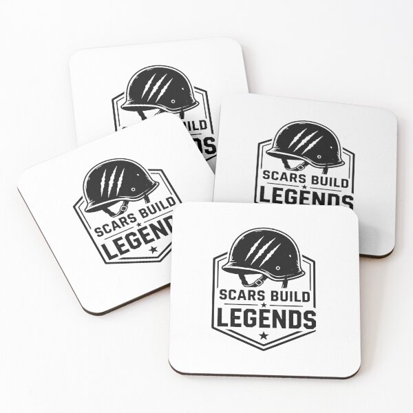 Item preview, Scars Build Legends – Minimal Military Helmet Motivational Badge Sticker designed and sold by Lovestickerco.