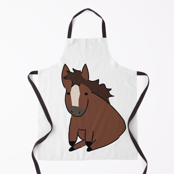 Item preview, sitting horse doodle chestnut brown designed and sold by ThinDove.