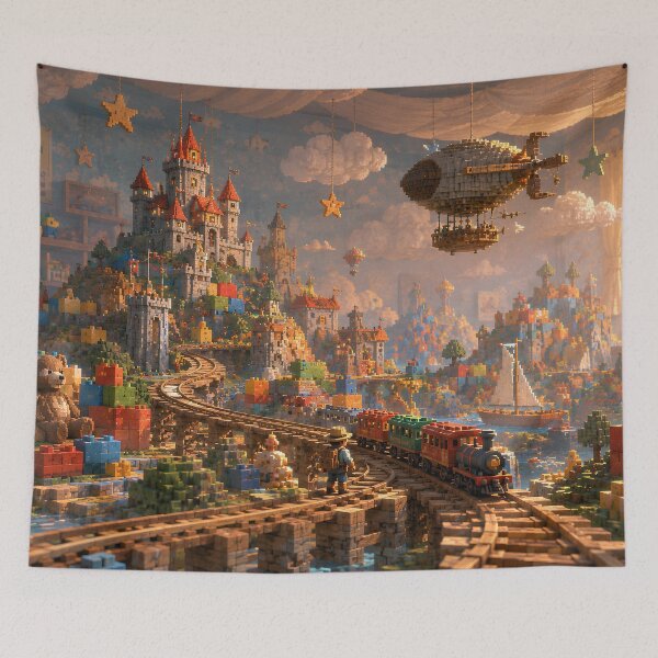 Item preview, Childhood Toy City by the Bedroom Window designed and sold by pixelpopplanet.