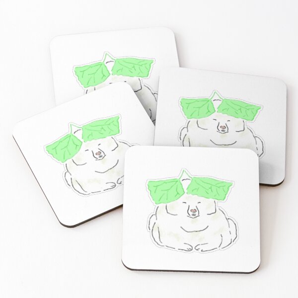 Item preview, Cute White Dog with Leaf Hat designed and sold by raun.draw.