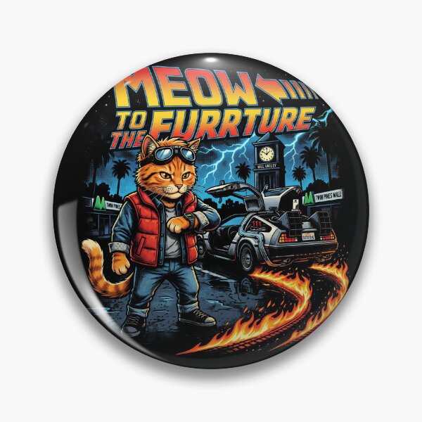 Item preview, Meow To The Furrture - 80s Sci-Fi Time Travel Cat Parody designed and sold by AdyKurniawan.