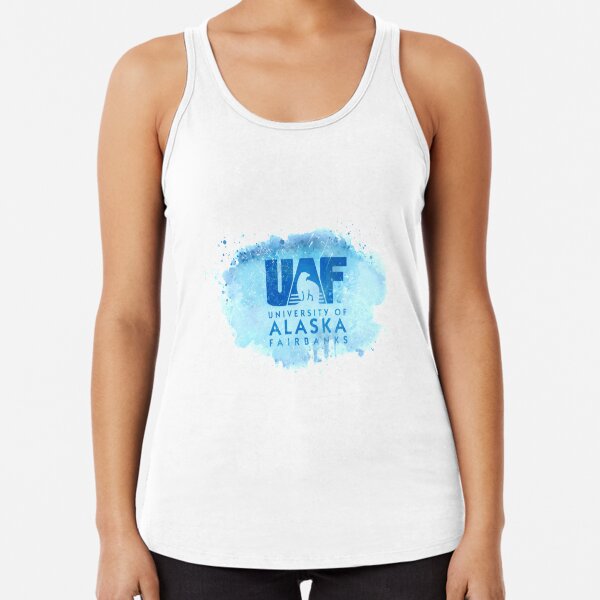 University of Alaska Fairbanks Rustic Watercolor Logo Racerback Tank Top